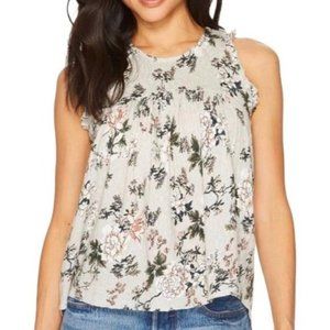 Lucky Brand Light Gray Floral Top